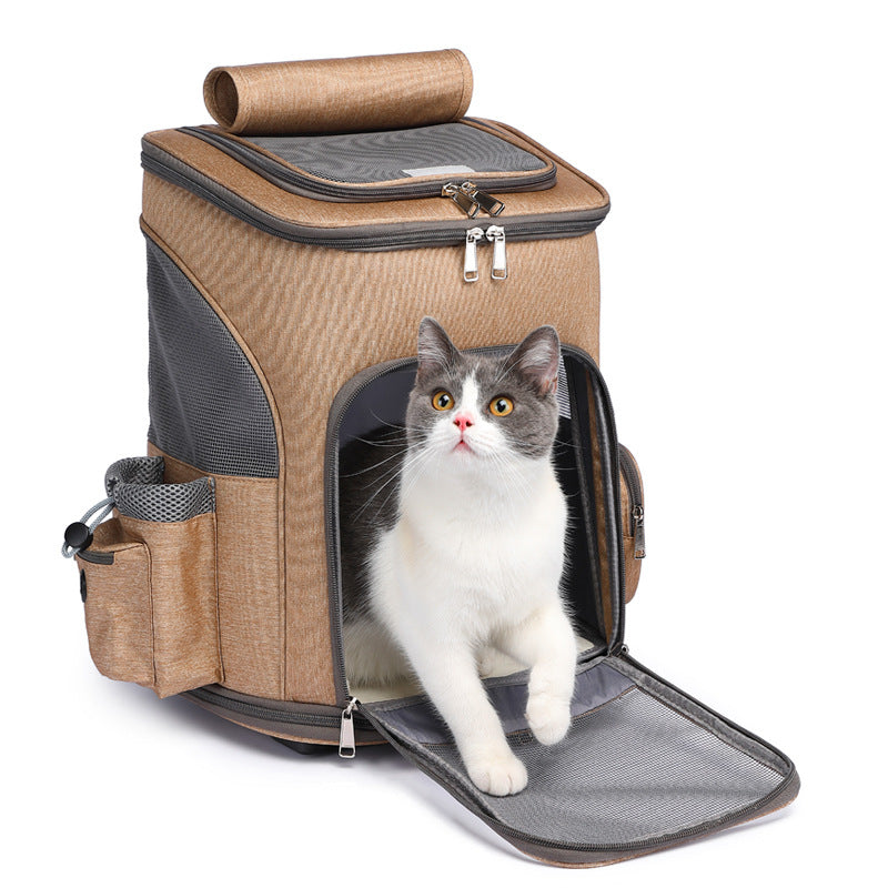 TrackMyBuddy™ TravelNest Carrier Khaki Brown